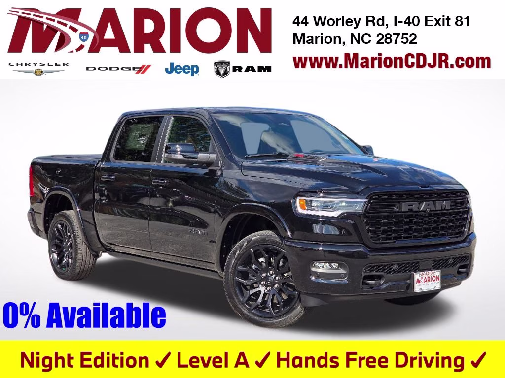 2026 Diamond Black Crystal Pearlcoat Ram 1500 Limited 4X4 Truck