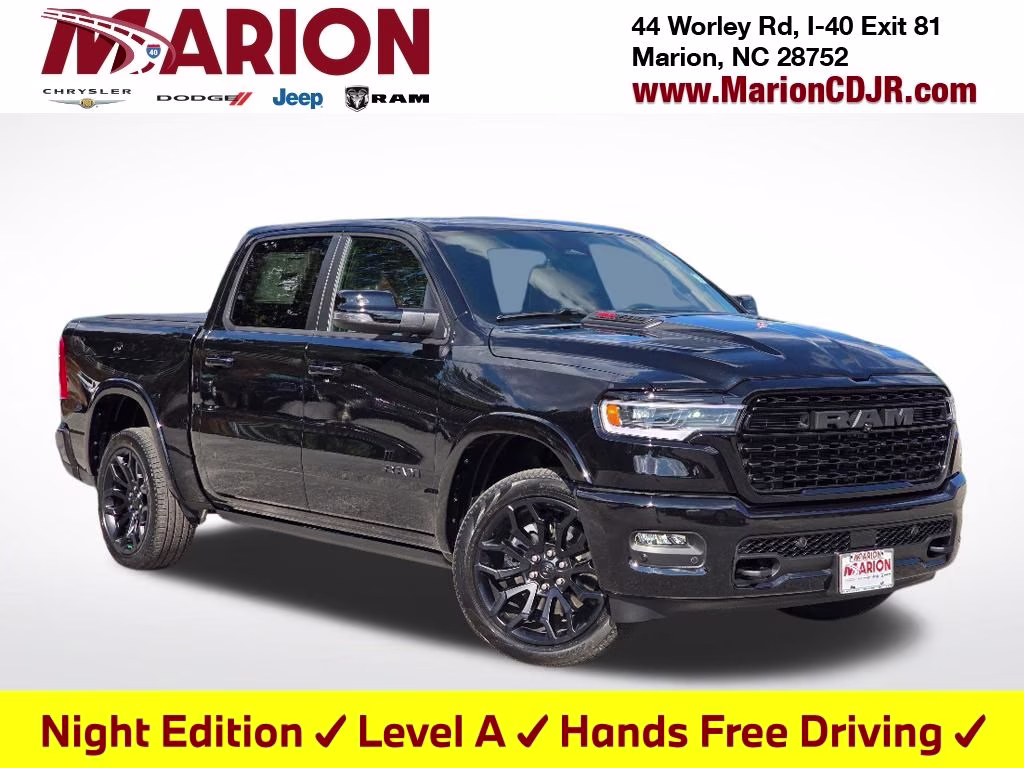2026 Diamond Black Crystal Pearlcoat Ram 1500 Limited 4X4 Truck