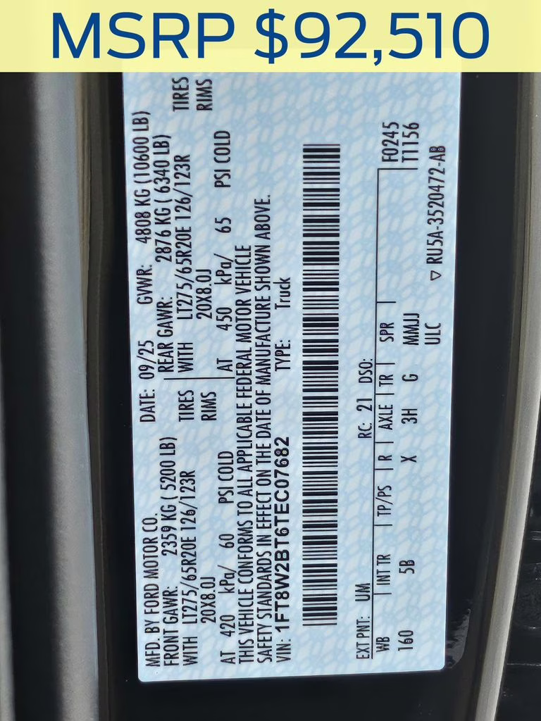 2026 Agate Black Metallic Ford Super Duty F-250 SRW Lariat 4X4 Truck