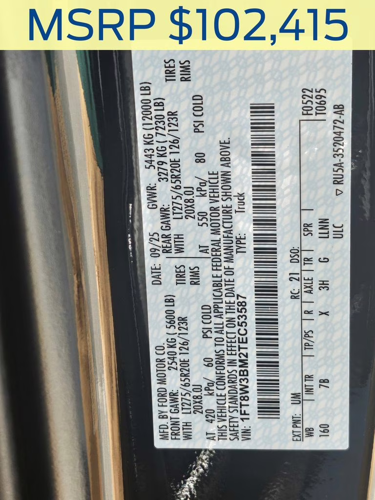 2026 Agate Black Metallic Ford Super Duty F-350 SRW Platinum 4X4 Truck