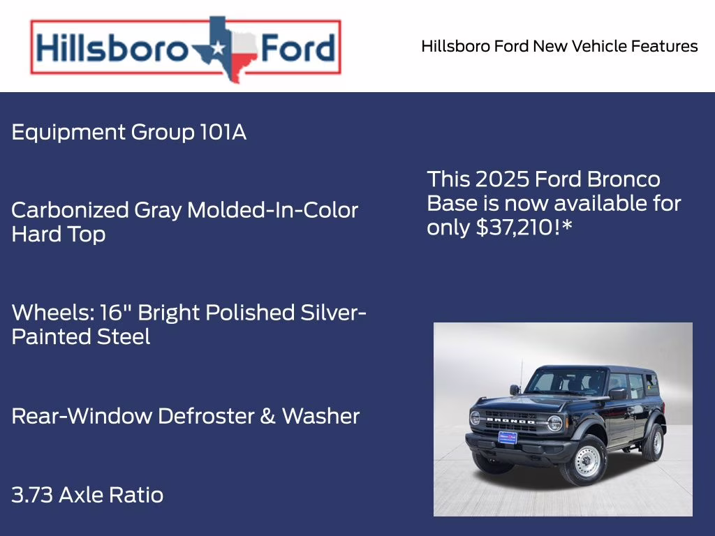 2025 Shadow Black Ford Bronco Base 4X4 SUV