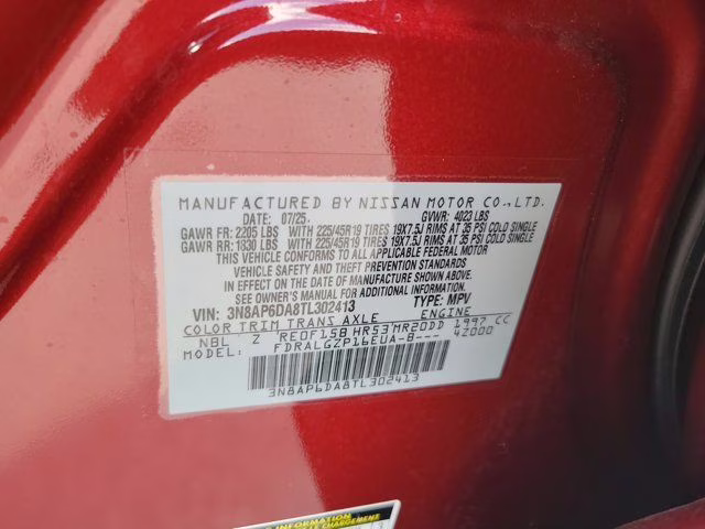 2026 Scarlet Ember Tintcoat Nissan Kicks SR FWD SUV