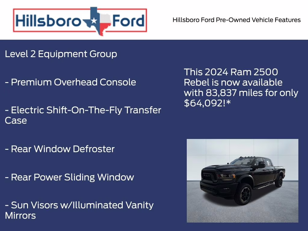 2024 Diamond Black Crystal Pearlcoat Ram 2500 Rebel 4X4 Truck