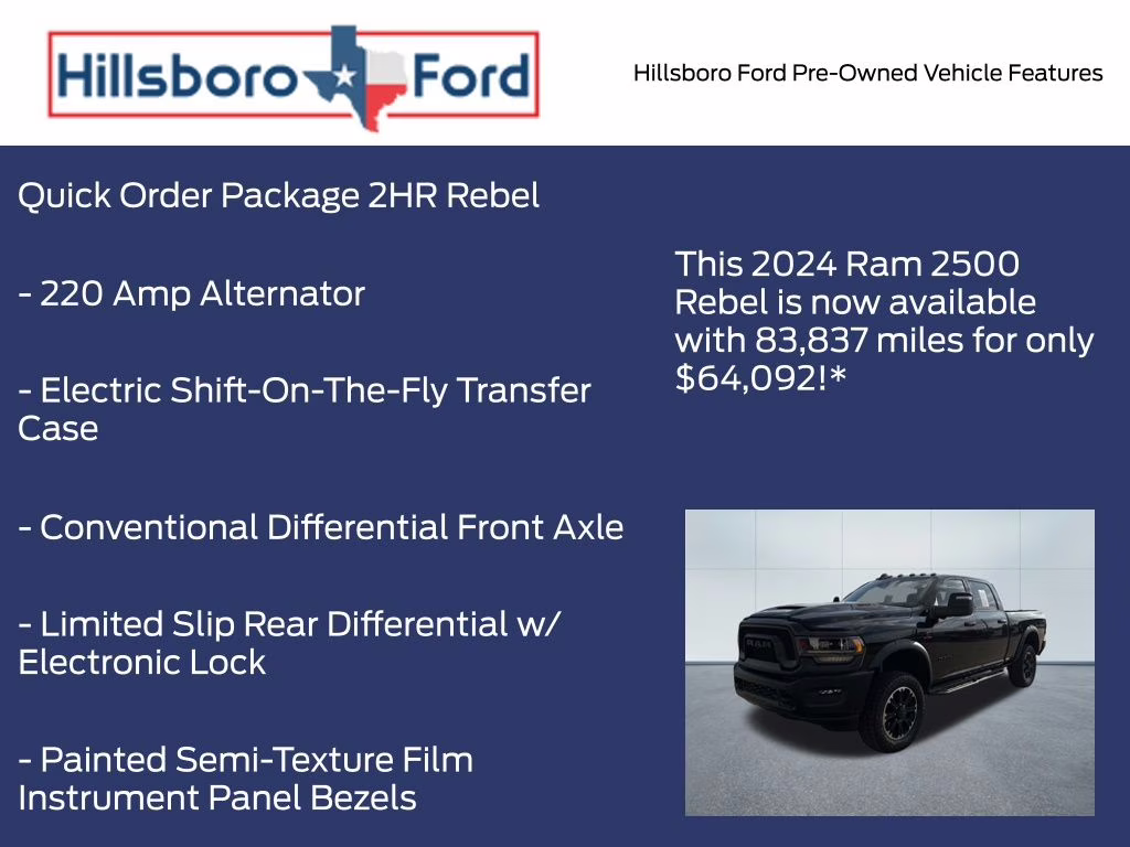 2024 Diamond Black Crystal Pearlcoat Ram 2500 Rebel 4X4 Truck