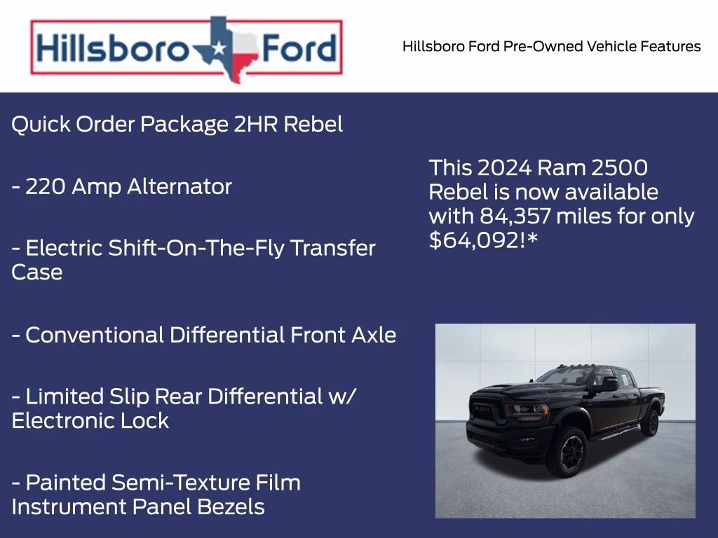 2024 Diamond Black Crystal Pearlcoat Ram 2500 Rebel 4X4 Truck