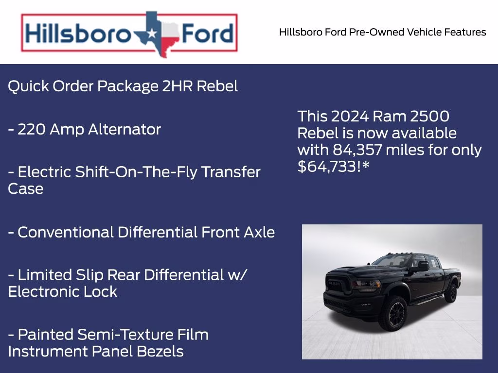 2024 Diamond Black Crystal Pearlcoat Ram 2500 Rebel 4X4 Truck