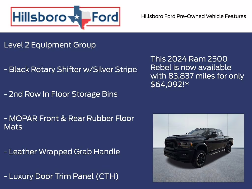 2024 Diamond Black Crystal Pearlcoat Ram 2500 Rebel 4X4 Truck