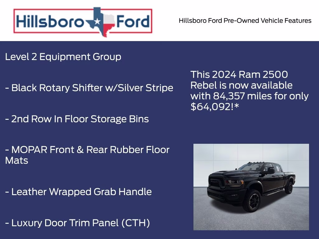 2024 Diamond Black Crystal Pearlcoat Ram 2500 Rebel 4X4 Truck