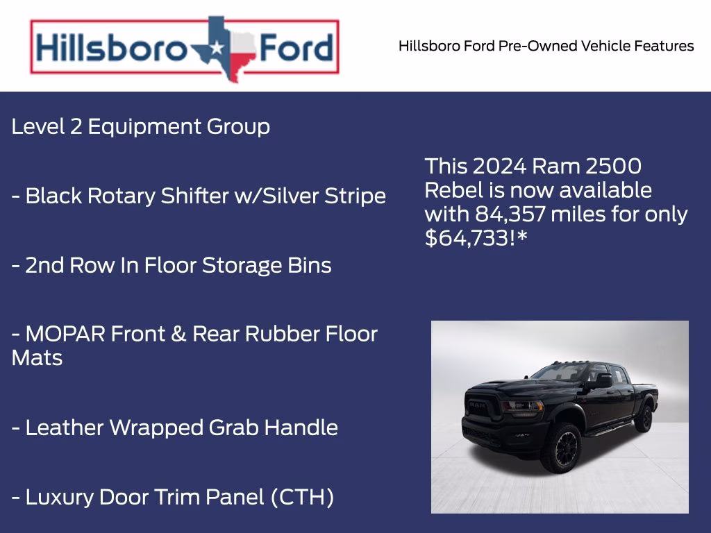 2024 Diamond Black Crystal Pearlcoat Ram 2500 Rebel 4X4 Truck
