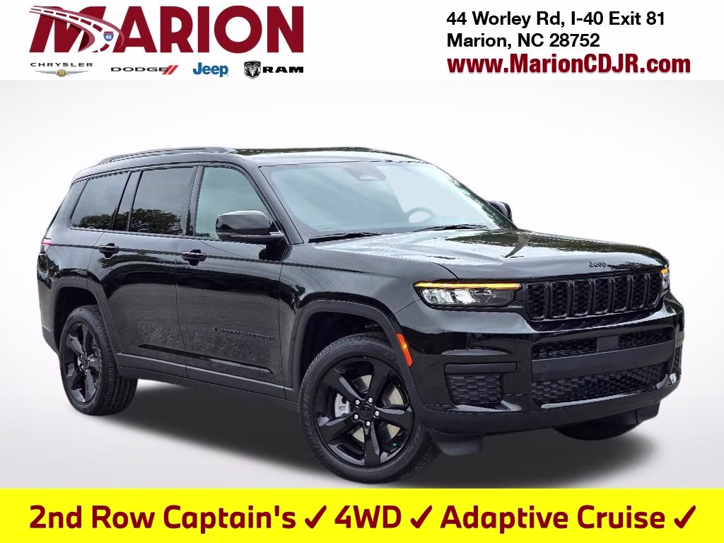 2025 Diamond Black Crystal Pearlcoat Jeep Grand Cherokee L Altitude X 4X4 SUV