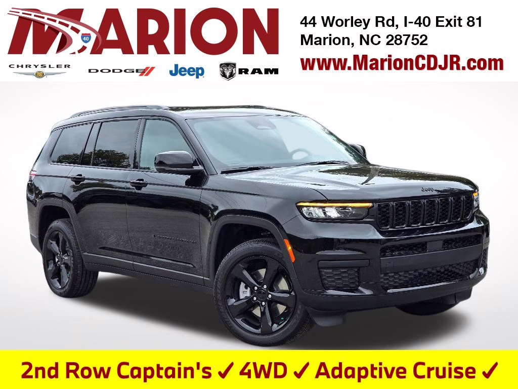 2025 Diamond Black Crystal Pearlcoat Jeep Grand Cherokee L Altitude X 4X4 SUV