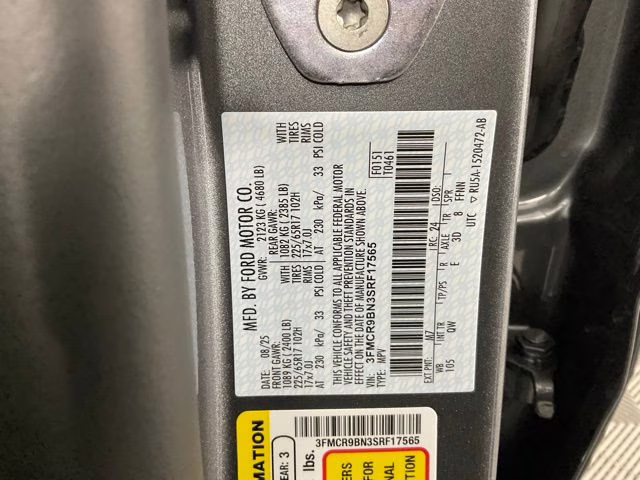 2025 Gray Metallic Ford Bronco Sport Big Bend 4X4 SUV