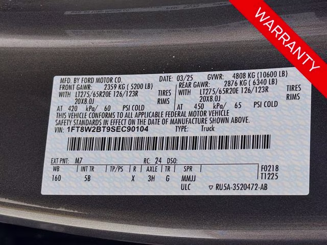 2025 Gray Metallic Ford Super Duty F-250 SRW Lariat 4X4 Truck