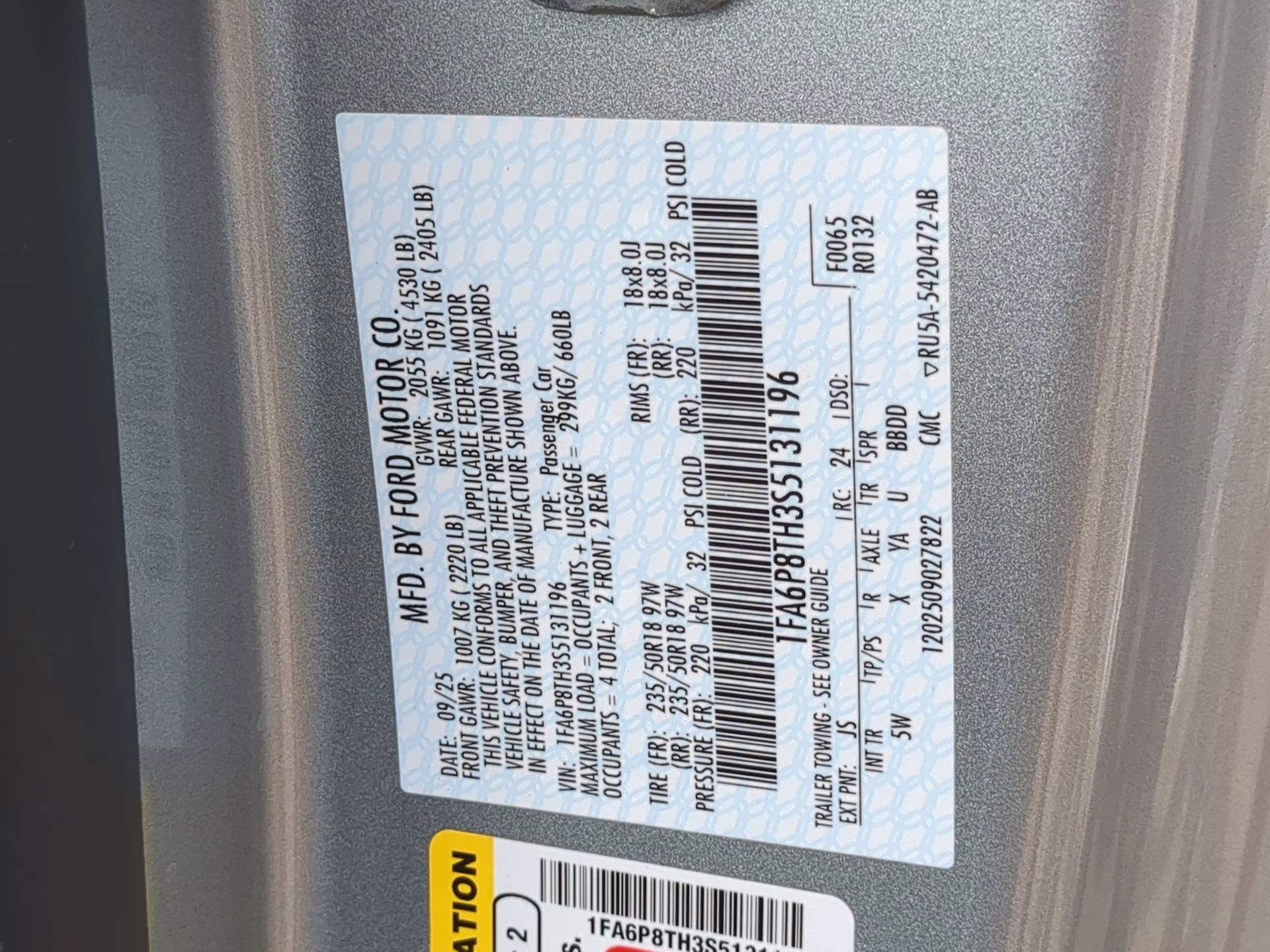 2025 Iconic Silver Metallic Ford Mustang EcoBoost Premium RWD Coupe