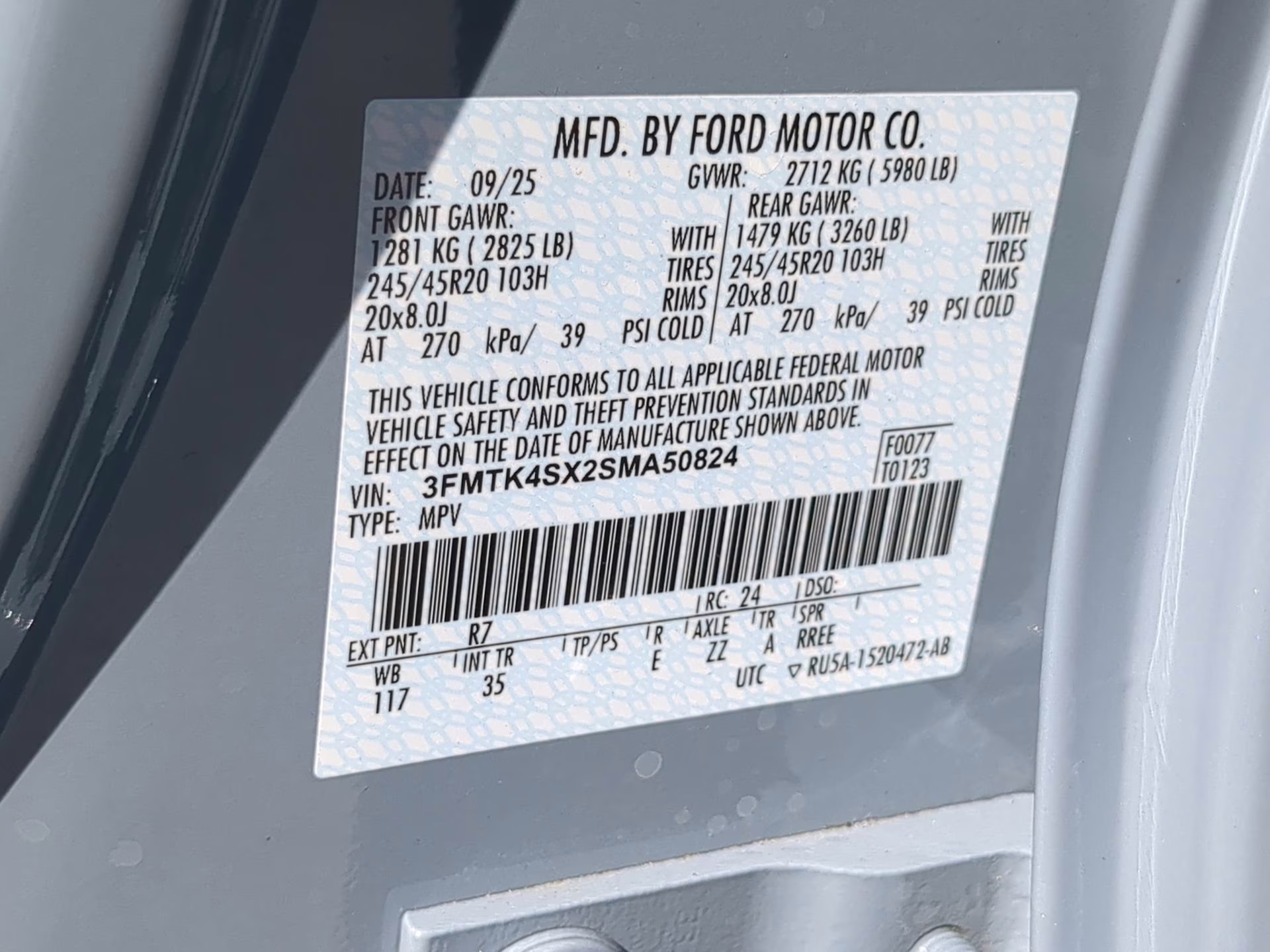 2025 Glacier Gray Metallic Tricoat Ford Mustang Mach-E GT AWD SUV