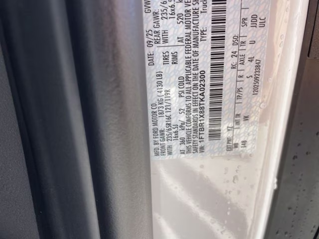 2026 Oxford White Ford Transit Cargo Van Base RWD Van