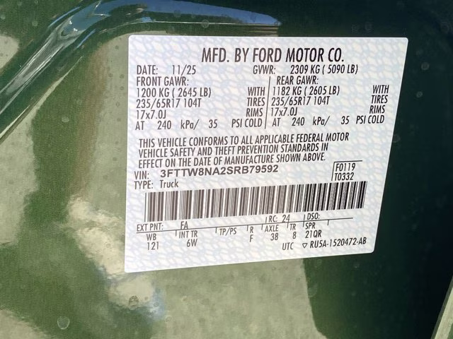 2025 Eruption Green Ford Maverick Tremor AWD Truck