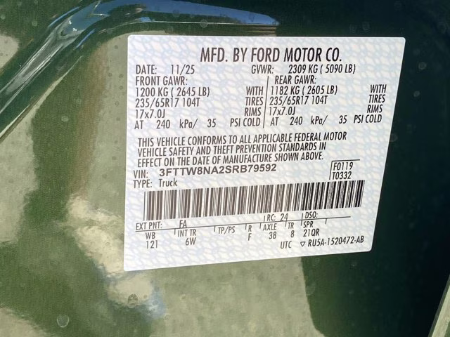 2025 Eruption Green Ford Maverick Tremor AWD Truck