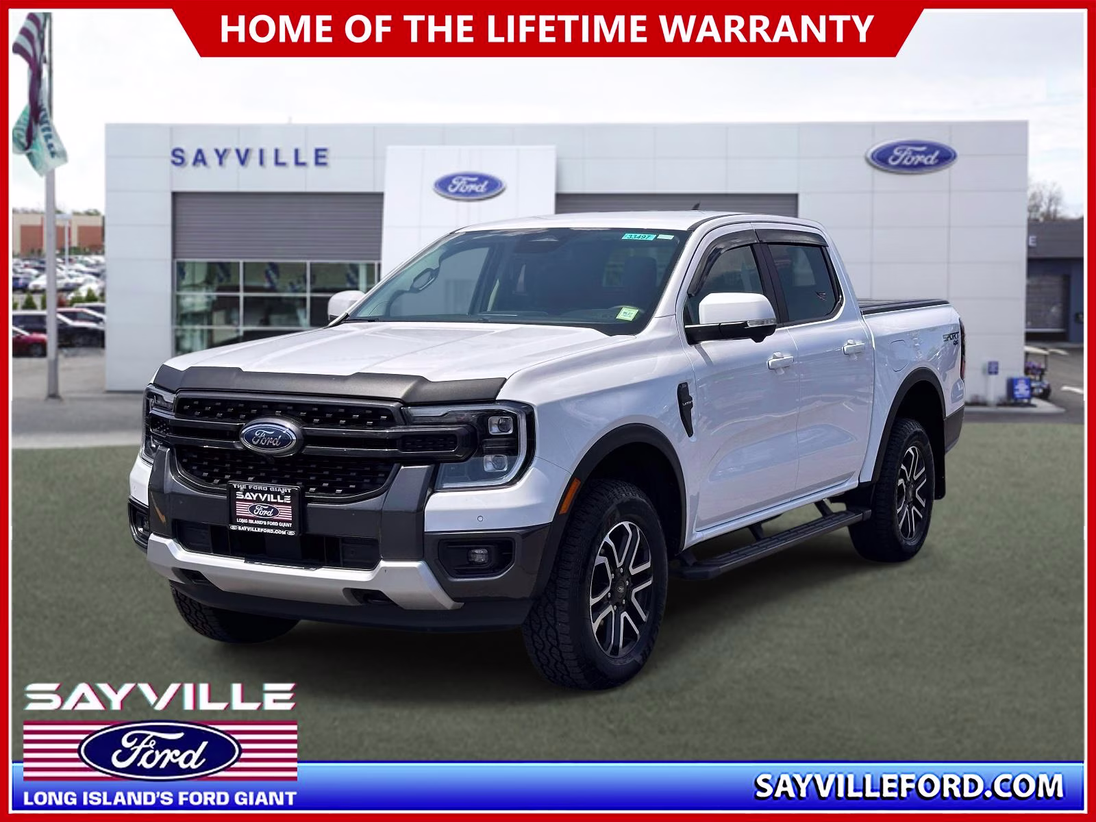 2025 Oxford White Ford Ranger LARIAT 4WD SuperCrew 5' Box 4X4 Truck