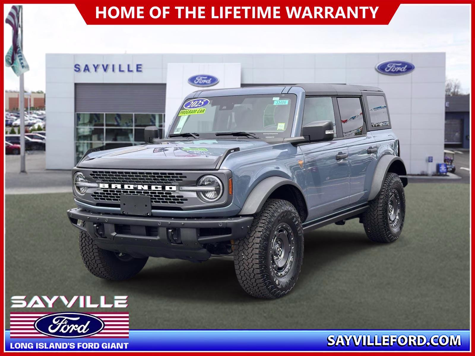 2025 Azure Gray Metallic Tri-Coat Ford Bronco Badlands 4 Door Advanced 4x4 4X4 SUV