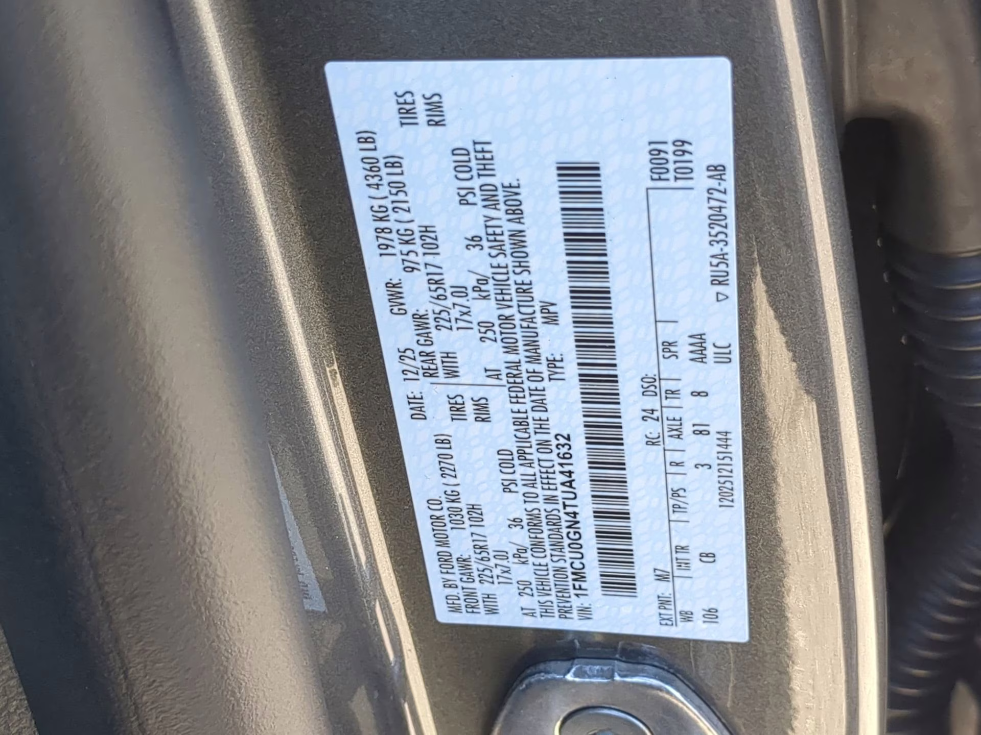 2026 Carbonized Gray Metallic Ford Escape Active FWD SUV