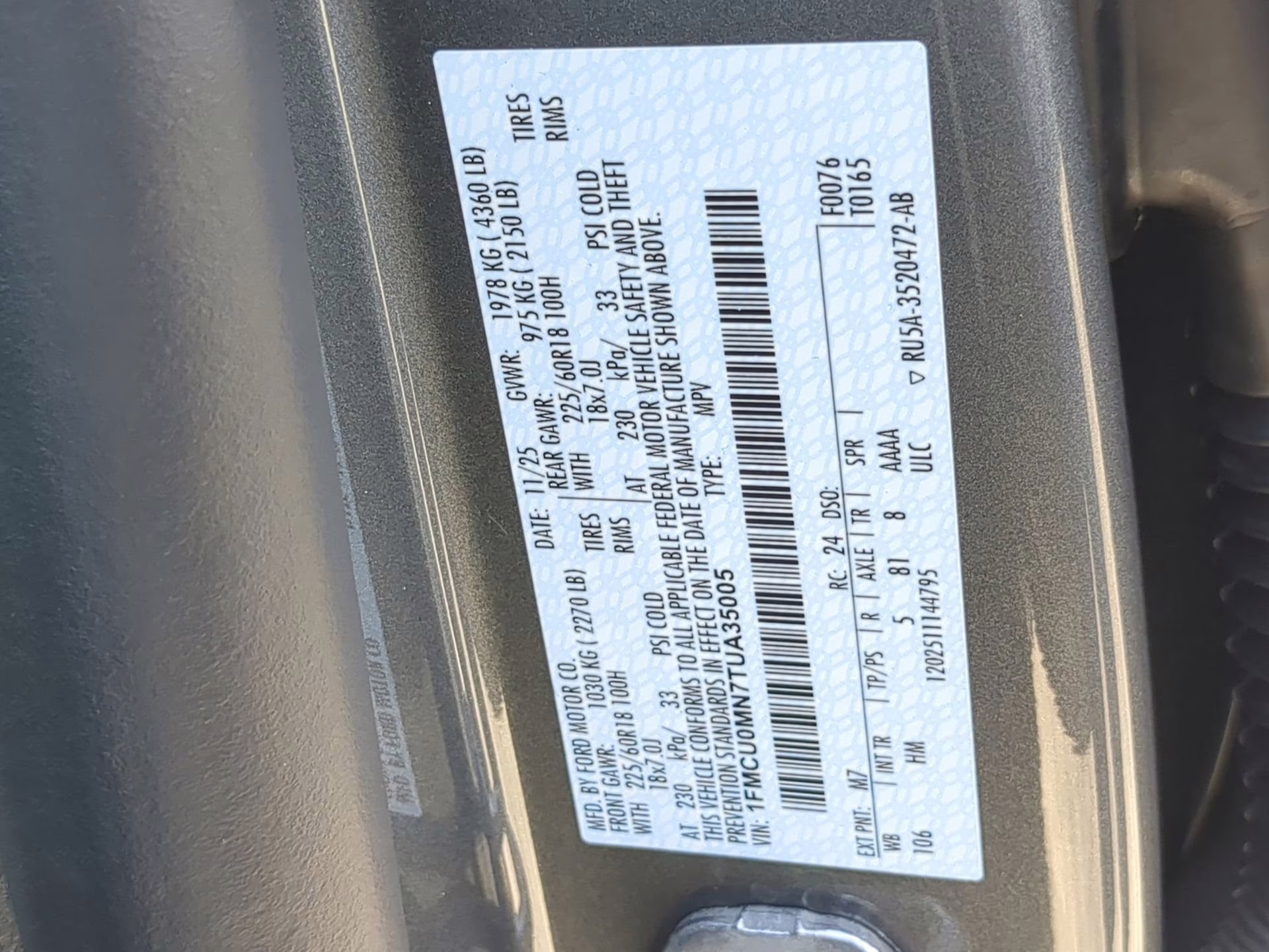 2026 Carbonized Gray Metallic Ford Escape ST-Line FWD SUV