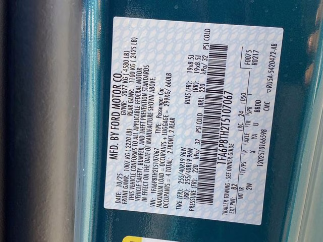 2026 Adriatic Blue Metallic Ford Mustang EcoBoost RWD Coupe