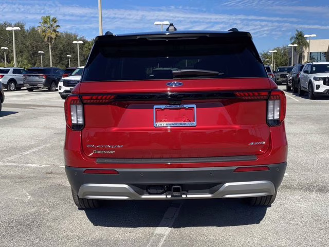 2026 Rapid Red Metallic Tinted Clearcoat Ford Explorer Platinum 4X4 SUV