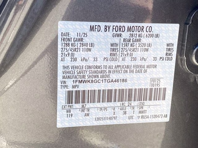 2026 Carbonized Gray Metallic Ford Explorer ST 4X4 SUV