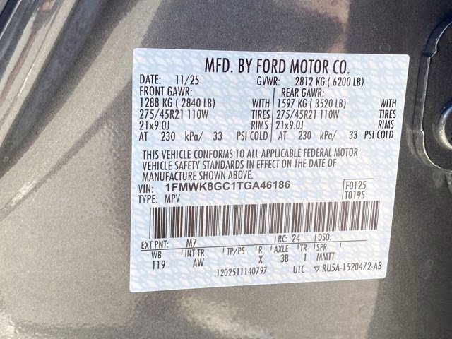 2026 Carbonized Gray Metallic Ford Explorer ST 4X4 SUV