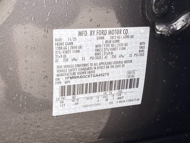 2026 Carbonized Gray Metallic Ford Explorer ST 4X4 SUV