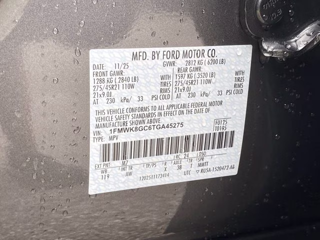 2026 Carbonized Gray Metallic Ford Explorer ST 4X4 SUV