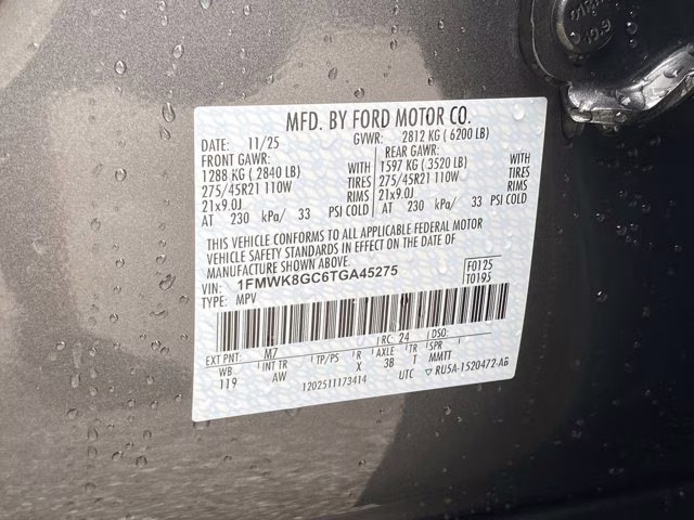 2026 Carbonized Gray Metallic Ford Explorer ST 4X4 SUV