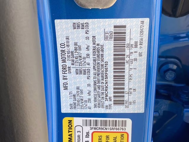 2025 Velocity Blue Metallic Ford Bronco Sport Outer Banks 4X4 SUV