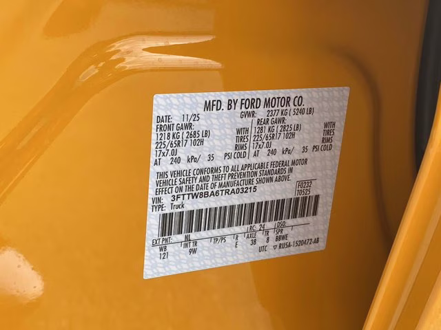 2026 Orange Fury Metallic Tri-Coat Ford Maverick XL AWD Truck