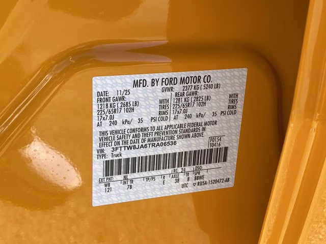 2026 Orange Fury Metallic Tri-Coat Ford Maverick XLT AWD Truck