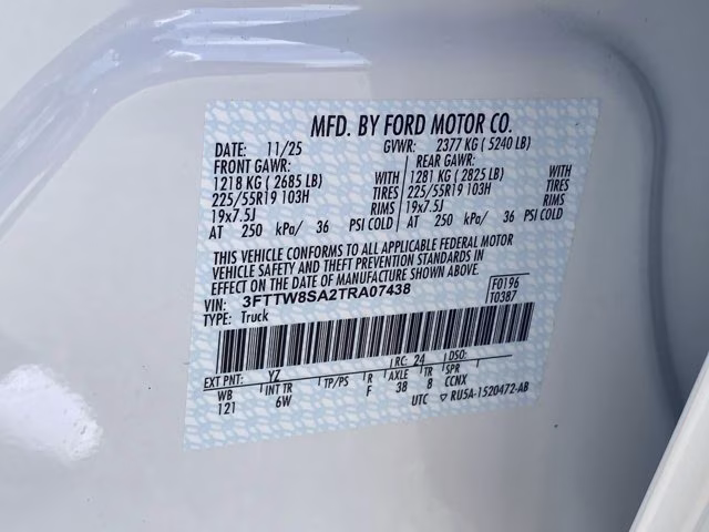 2026 Oxford White Ford Maverick LARIAT AWD Truck