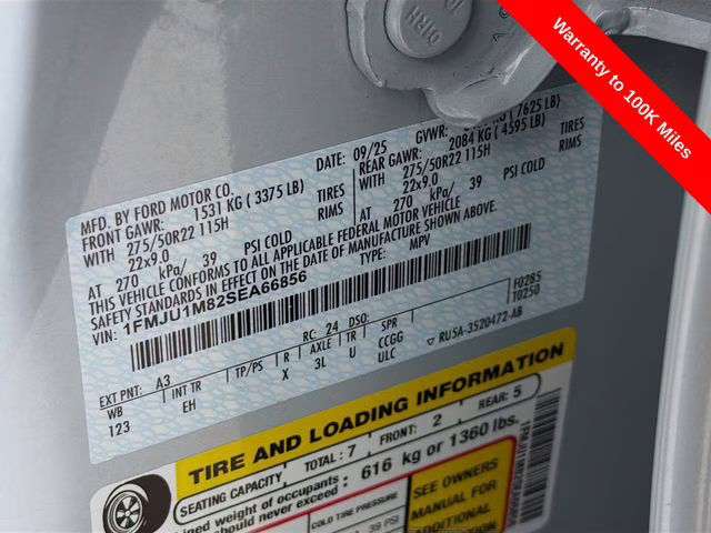 2025 Silver Metallic Ford Expedition Platinum 4X4 SUV