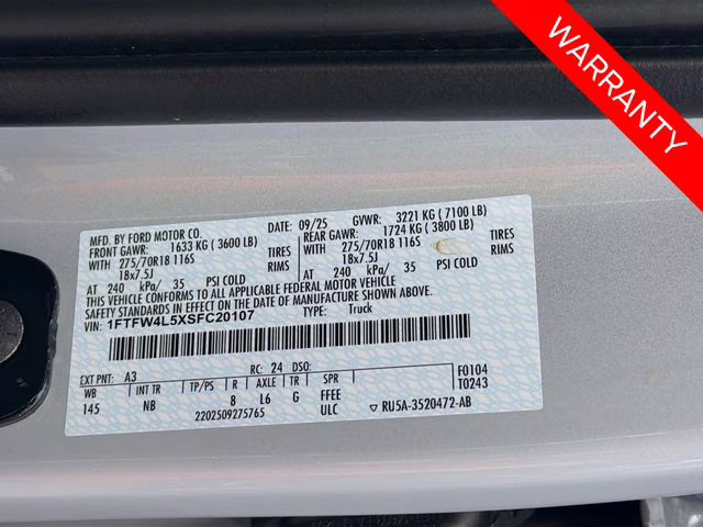 2025 White Metallic Ford F-150 Tremor 4X4 Truck