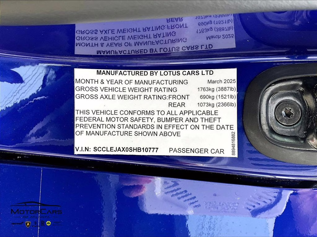 2025 Atlantis Blue Lotus Emira V6 RWD Coupe