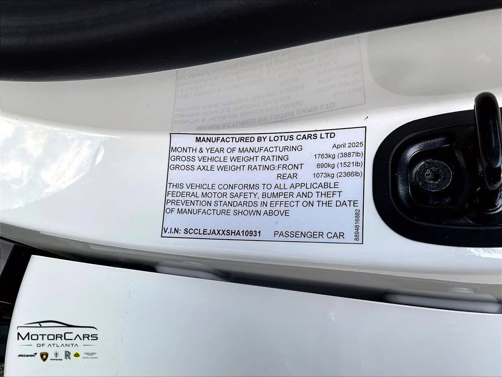 2025 Mist White Lotus Emira V6 RWD Coupe